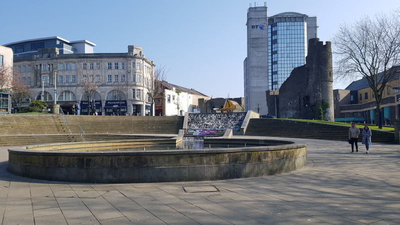 A fountain in Swansea