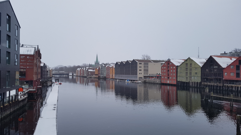 View up the canal in Trondheim