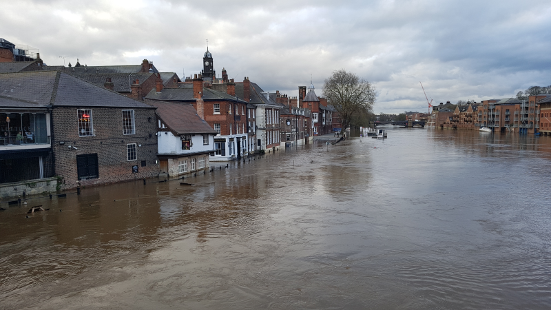 The view of the Ouse flooding the Kings Arms